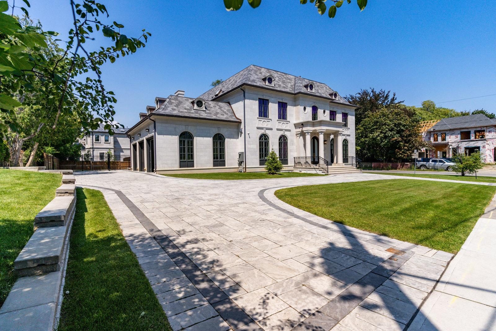 Limestone custom home exterior
